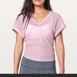 Lululemon Ahead by Miles Pink Tie Back Tee, Women’s Size 4